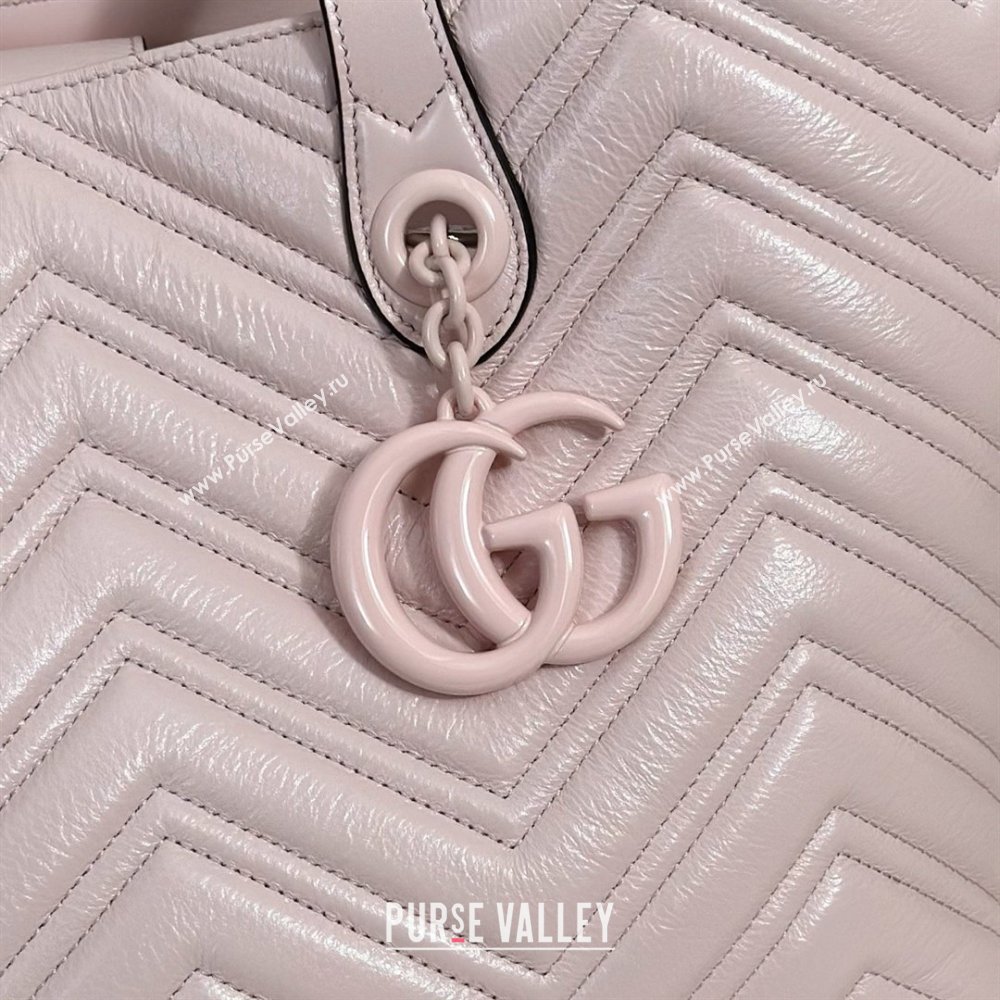 Gucci GG Marmont Medium Tote Bag in Matelasse Chevron Nappa Leather 855279 Pink 2026 (DLH-26032407)
