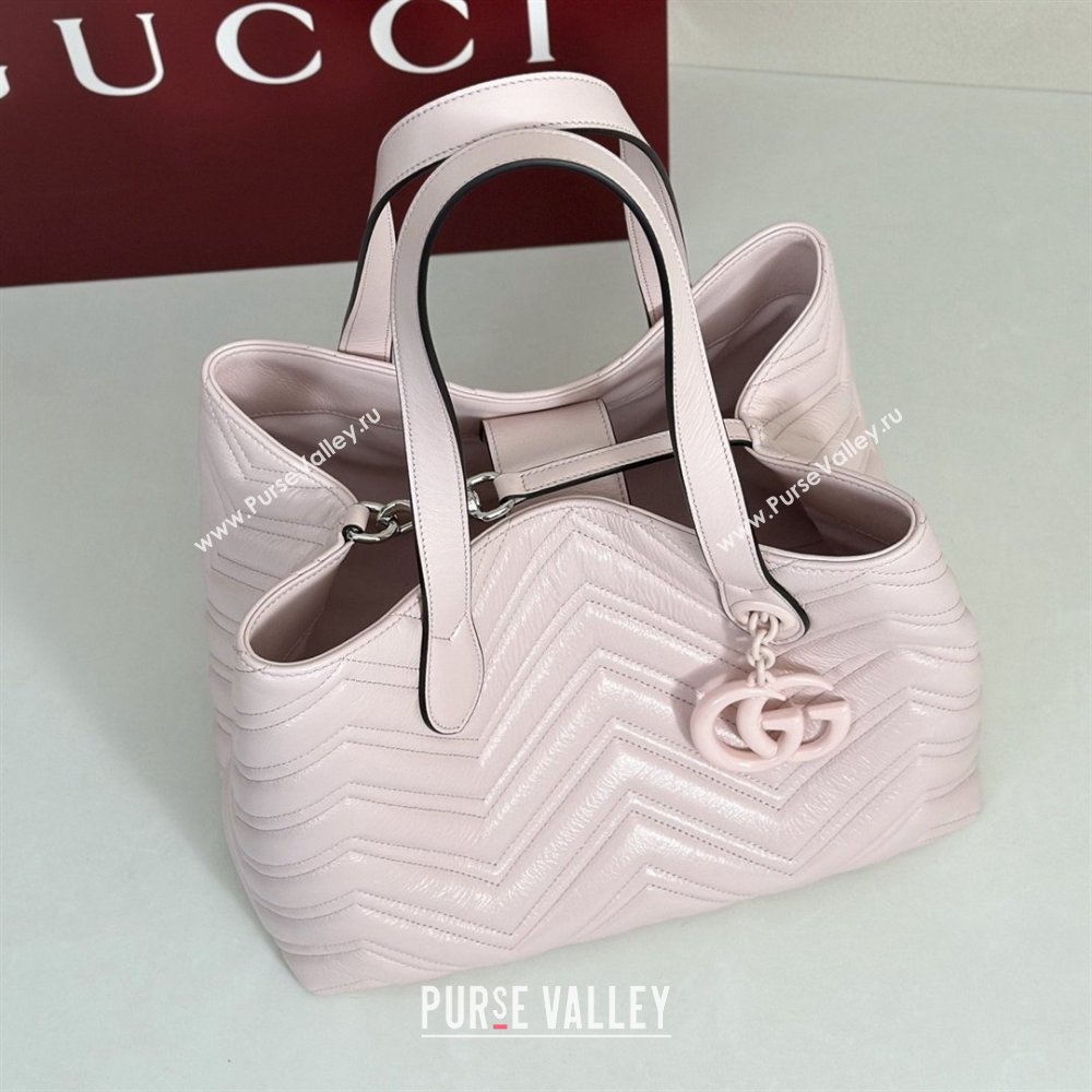Gucci GG Marmont Medium Tote Bag in Matelasse Chevron Nappa Leather 855279 Pink 2026 (DLH-26032407)