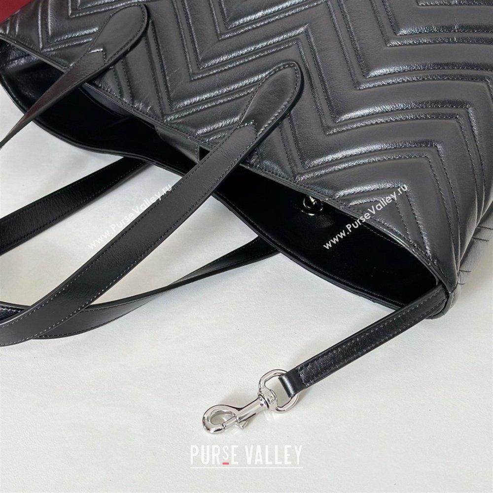 Gucci GG Marmont Medium Tote Bag in Matelasse Chevron Nappa Leather 855279 Black 2026 (DLH-26032403)