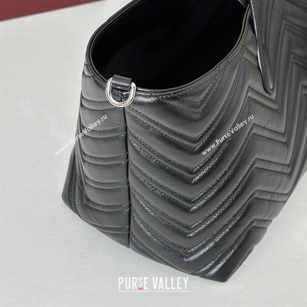 Gucci GG Marmont Medium Tote Bag in Matelasse Chevron Nappa Leather 855279 Black 2026 (DLH-26032403)