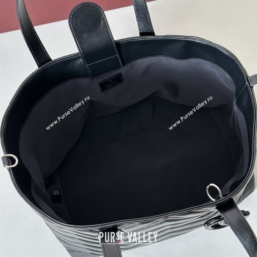 Gucci GG Marmont Medium Tote Bag in Matelasse Chevron Nappa Leather 855279 Black 2026 (DLH-26032403)