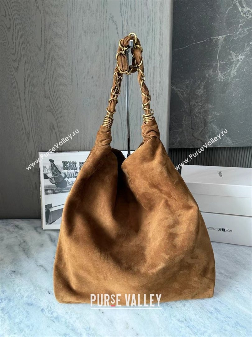 Saint Laurent Amalia Bag in Suede with Chain 834750 Brown 2026 Top Quality (HONGS-26032408)