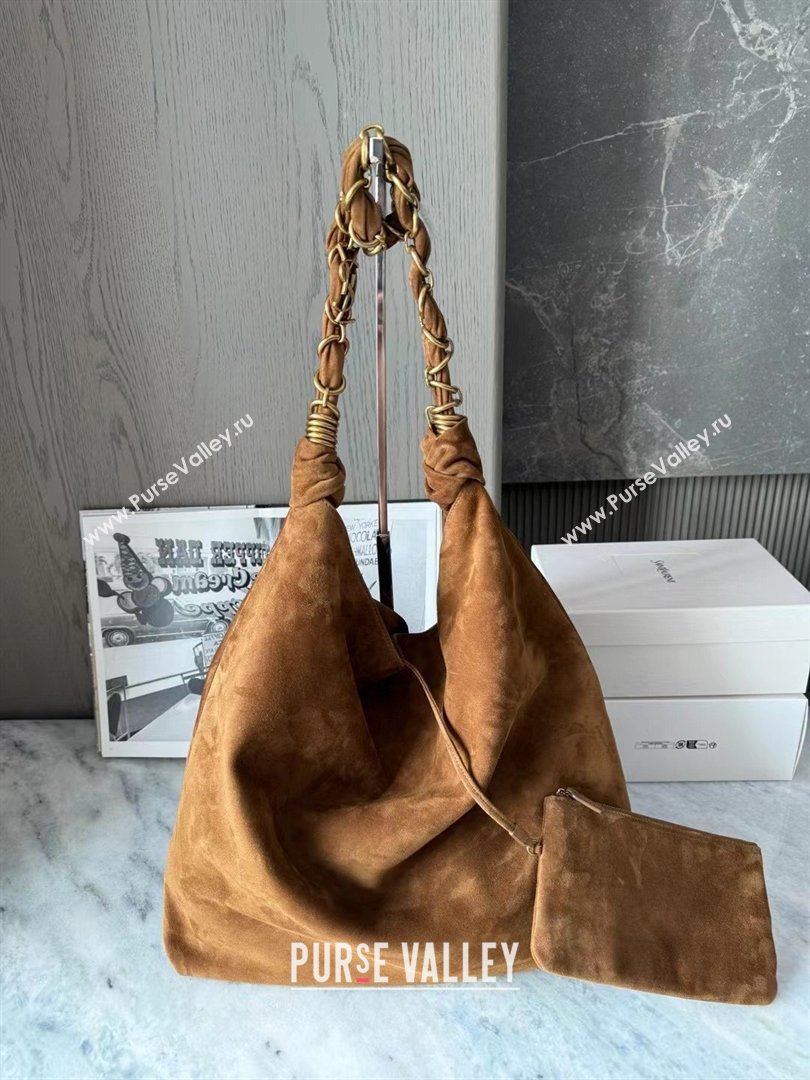 Saint Laurent Amalia Bag in Suede with Chain 834750 Brown 2026 Top Quality (HONGS-26032408)