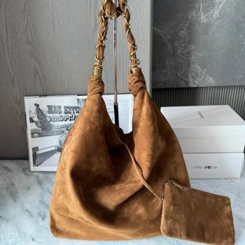 Saint Laurent Amalia Bag in Suede with Chain 834750 Brown 2026 Top Quality (HONGS-26032408)