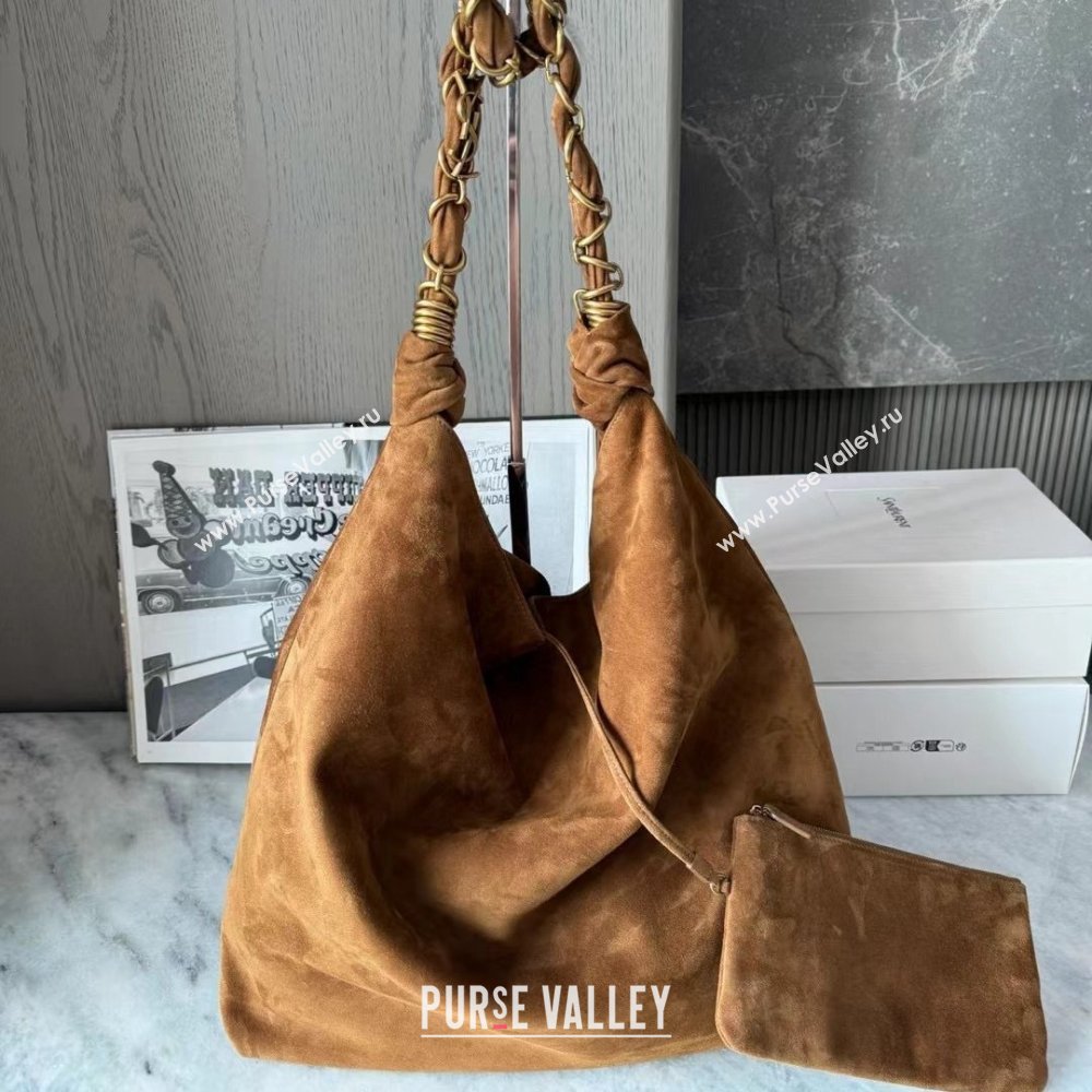 Saint Laurent Amalia Bag in Suede with Chain 834750 Brown 2026 Top Quality (HONGS-26032408)