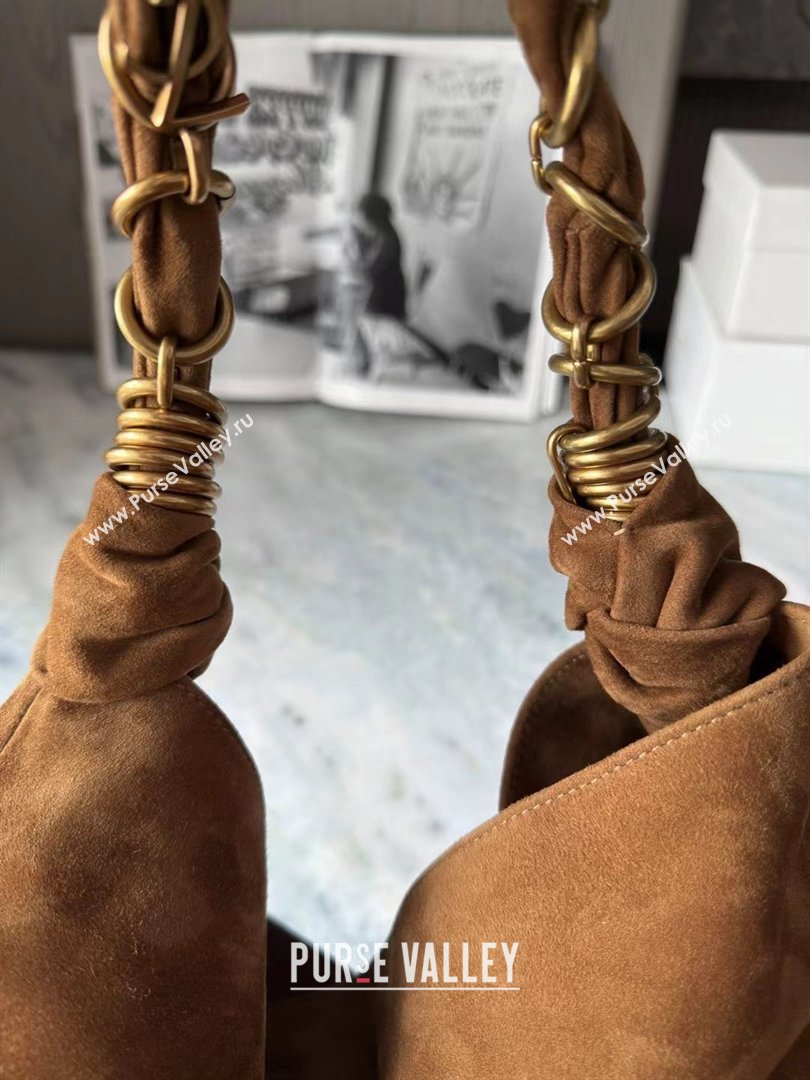 Saint Laurent Amalia Bag in Suede with Chain 834750 Brown 2026 Top Quality (HONGS-26032408)