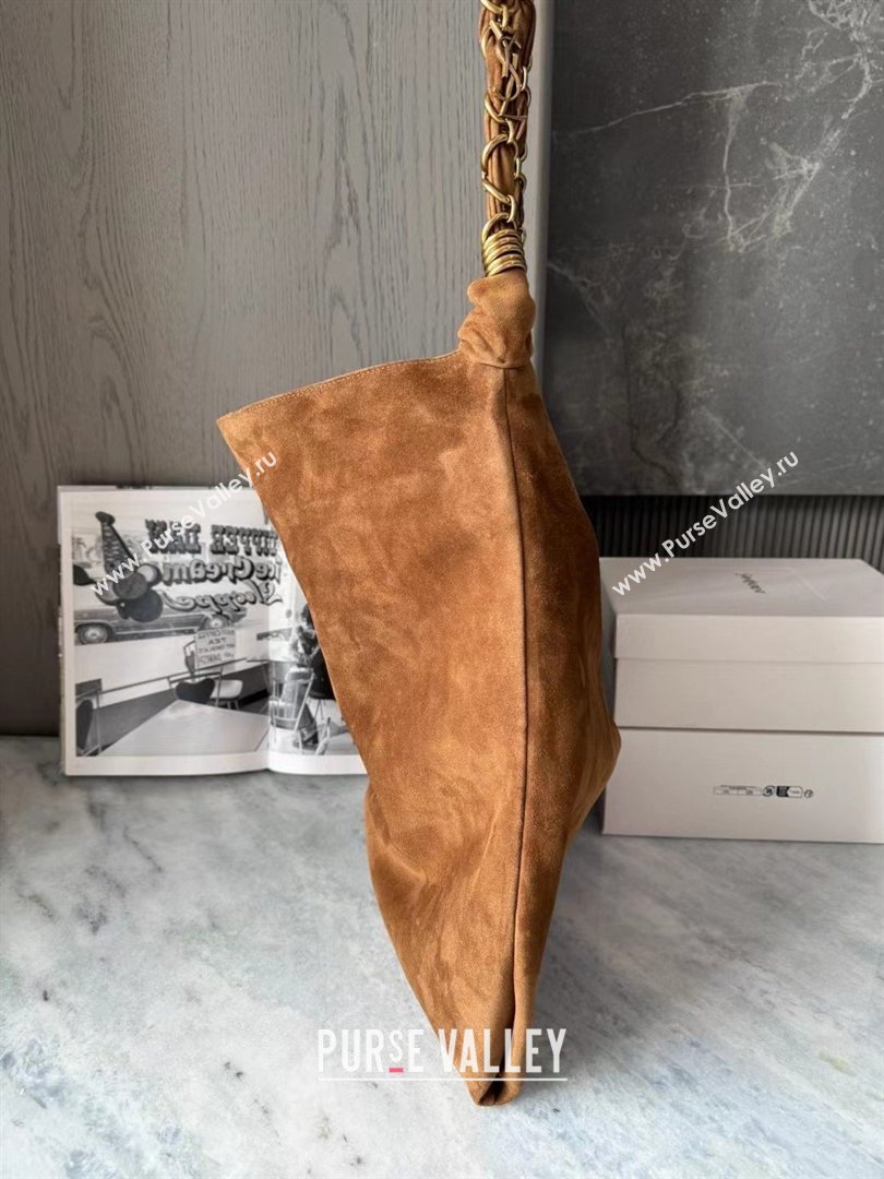 Saint Laurent Amalia Bag in Suede with Chain 834750 Brown 2026 Top Quality (HONGS-26032408)