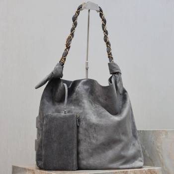 Saint Laurent Amalia Bag in Suede with Chain 834750 Grey 2026 (YY-26032409)