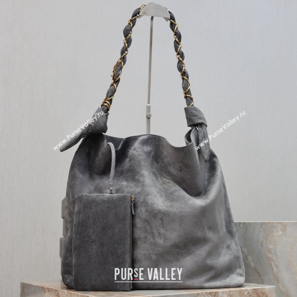 Saint Laurent Amalia Bag in Suede with Chain 834750 Grey 2026 (YY-26032409)