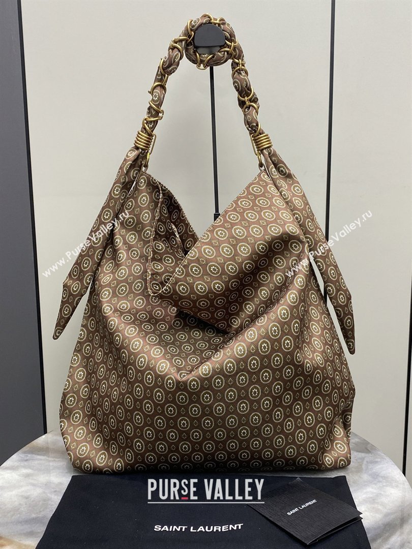 Saint Laurent Amalia Bag in Print Fabric with Chain 834750 Brown 2026 (YY-26032412)
