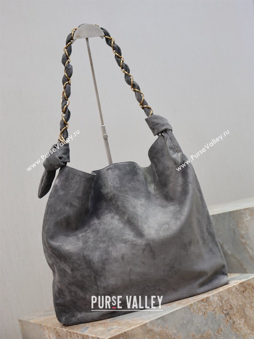Saint Laurent Amalia Bag in Suede with Chain 834750 Grey 2026 (YY-26032409)