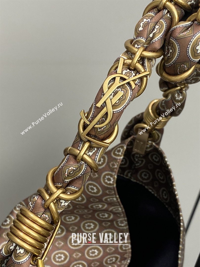 Saint Laurent Amalia Bag in Print Fabric with Chain 834750 Brown 2026 (YY-26032412)