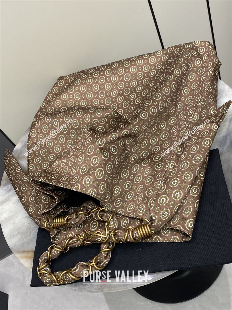 Saint Laurent Amalia Bag in Print Fabric with Chain 834750 Brown 2026 (YY-26032412)