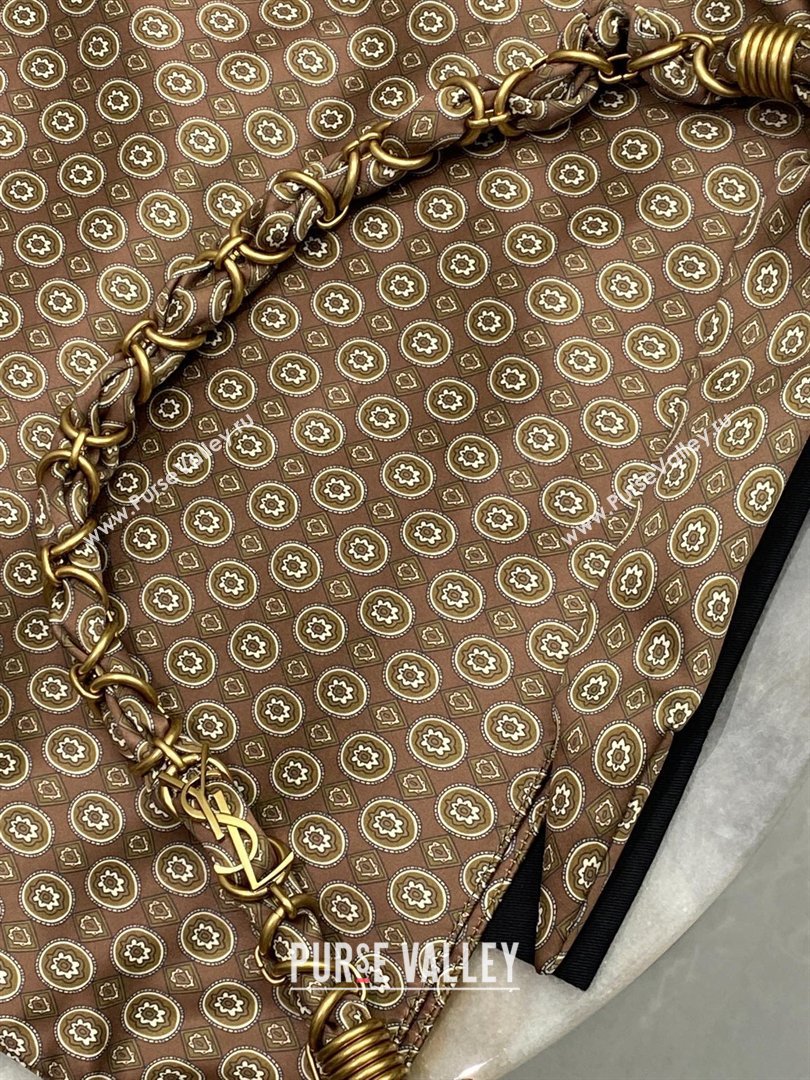 Saint Laurent Amalia Bag in Print Fabric with Chain 834750 Brown 2026 (YY-26032412)