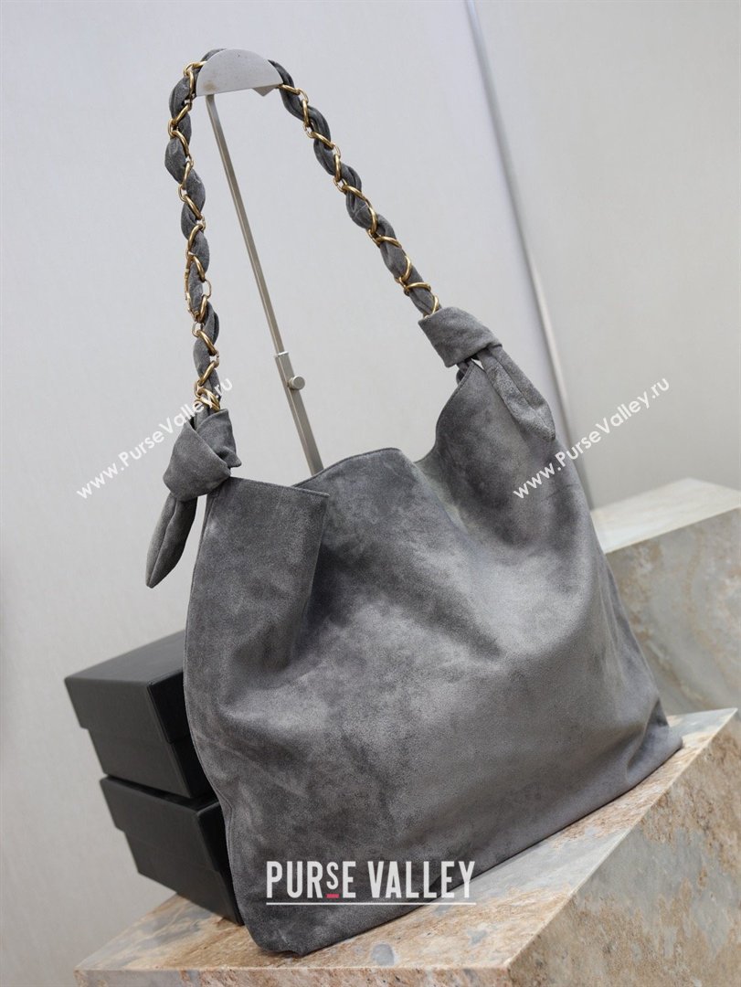 Saint Laurent Amalia Bag in Suede with Chain 834750 Grey 2026 (YY-26032409)