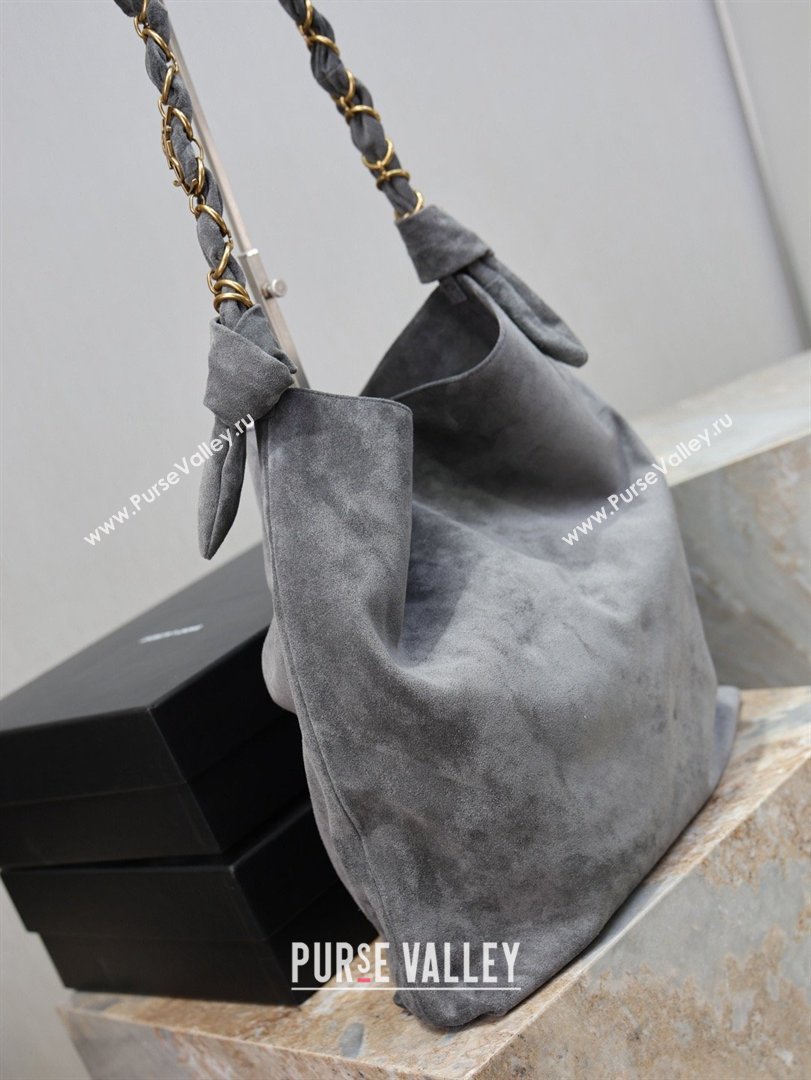 Saint Laurent Amalia Bag in Suede with Chain 834750 Grey 2026 (YY-26032409)