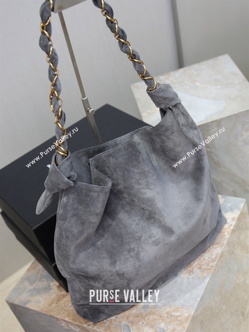 Saint Laurent Amalia Bag in Suede with Chain 834750 Grey 2026 (YY-26032409)