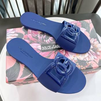 Dolce Gabbana DG TPU Flat Slide Sandals Deep Blue 2026 (GDX-26032502)