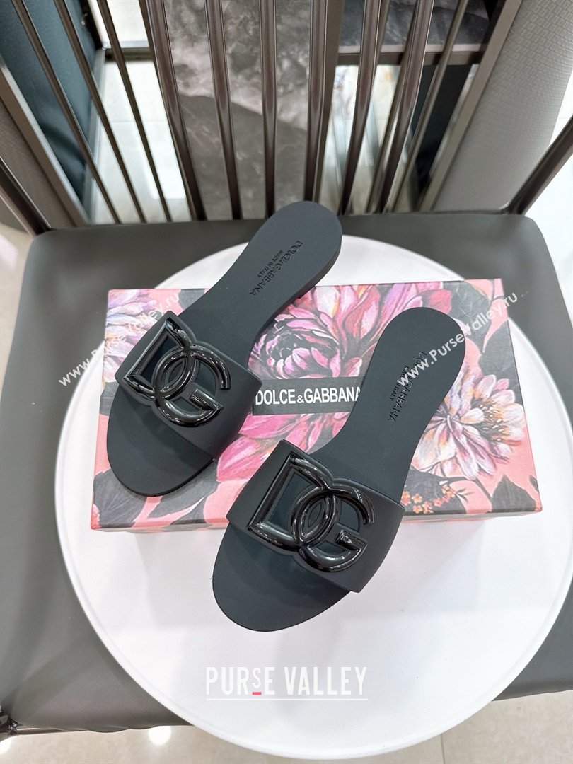 Dolce Gabbana DG TPU Flat Slide Sandals Black 2026 (GDX-26032503)