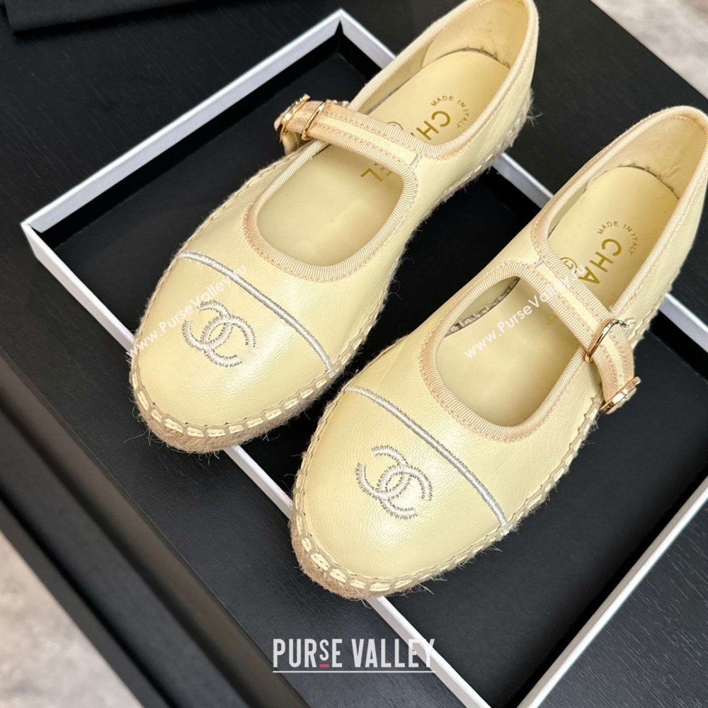 Chanel Calfskin Mary Janes in Yellow Lambskin G47256 Spring Summer 2026 (MD-26040212)