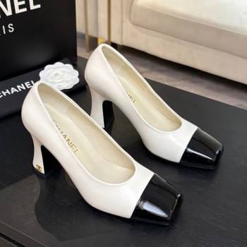 Chanel Lambskin Patent Calfskin Pumps G47180 White Spring Summer 2026 (MD-26032607)