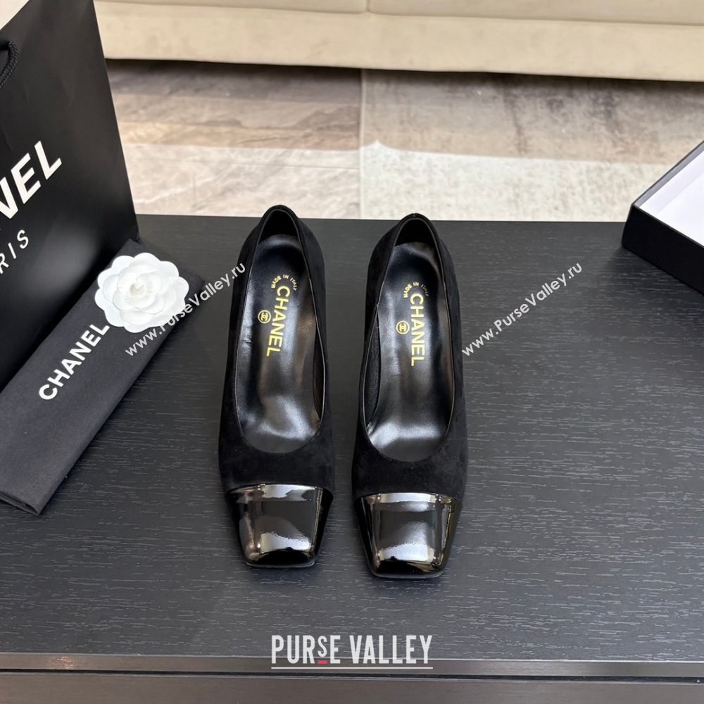 Chanel Suede Patent Calfskin Pumps G47180 Black Spring Summer 2026 (MD-26032608)