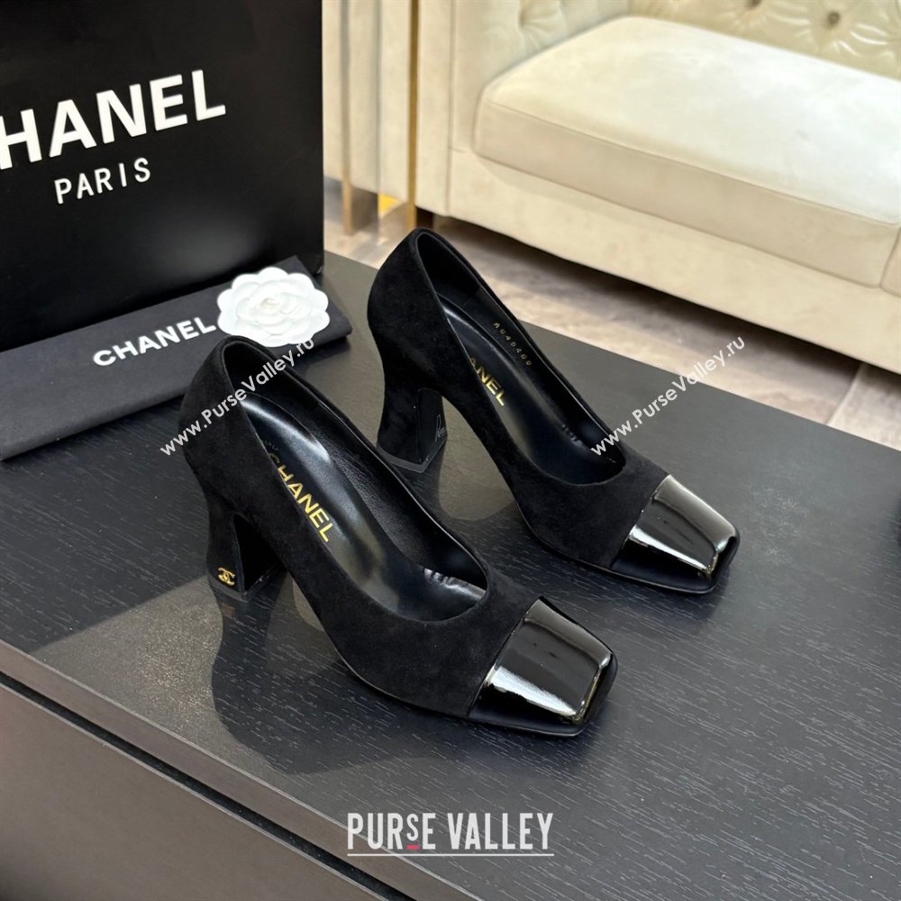 Chanel Suede Patent Calfskin Pumps G47180 Black Spring Summer 2026 (MD-26032608)