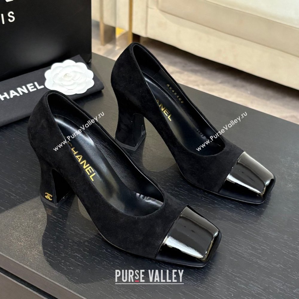 Chanel Suede Patent Calfskin Pumps G47180 Black Spring Summer 2026 (MD-26032608)