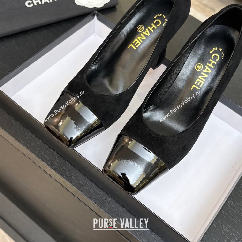 Chanel Suede Patent Calfskin Pumps G47180 Black Spring Summer 2026 (MD-26032608)