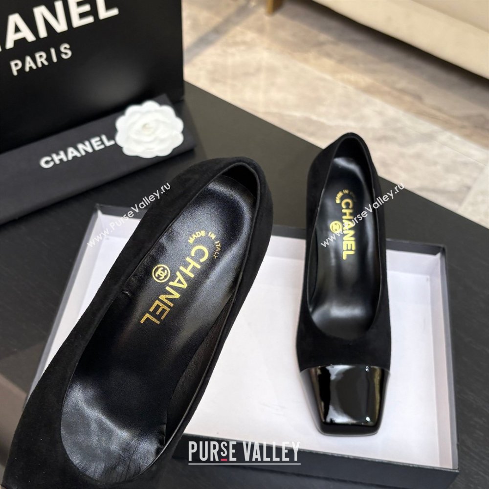 Chanel Suede Patent Calfskin Pumps G47180 Black Spring Summer 2026 (MD-26032608)