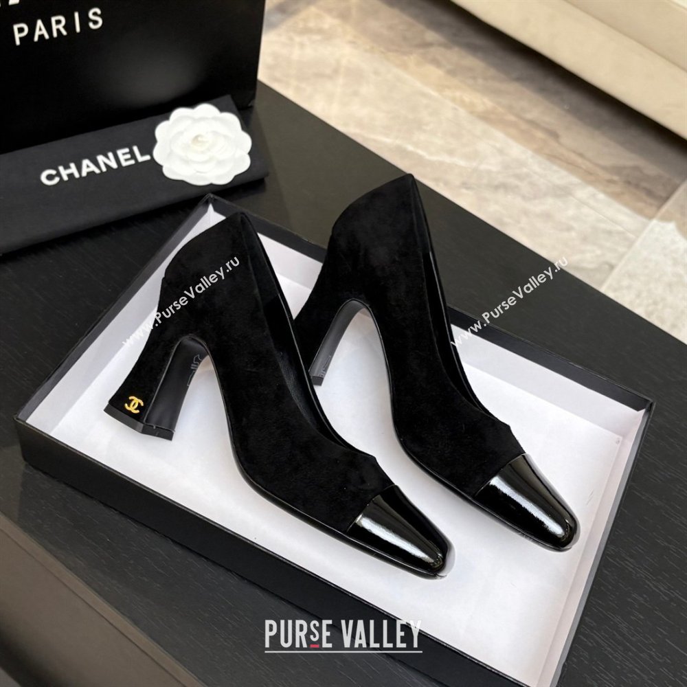 Chanel Suede Patent Calfskin Pumps G47180 Black Spring Summer 2026 (MD-26032608)