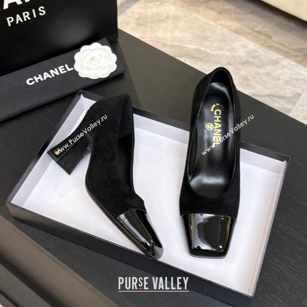 Chanel Suede Patent Calfskin Pumps G47180 Black Spring Summer 2026 (MD-26032608)