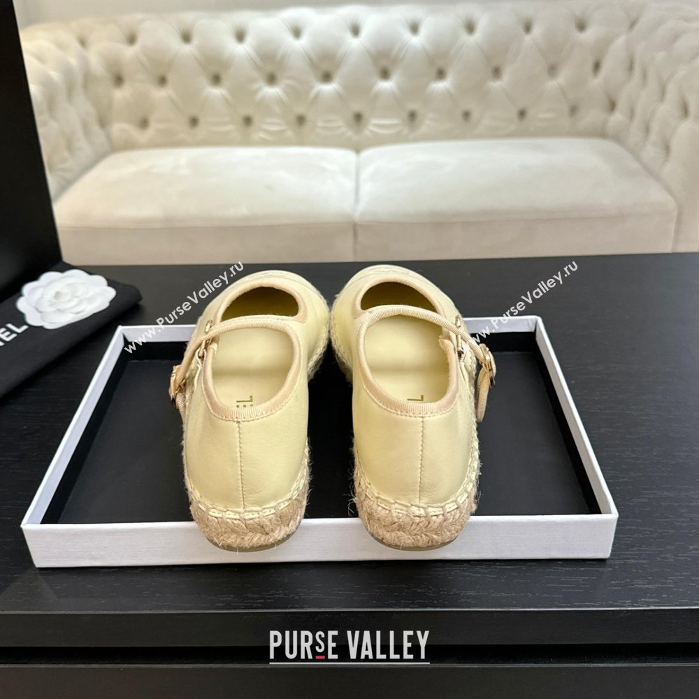 Chanel Calfskin Mary Janes in Yellow Lambskin G47256 Spring Summer 2026 (MD-26040212)
