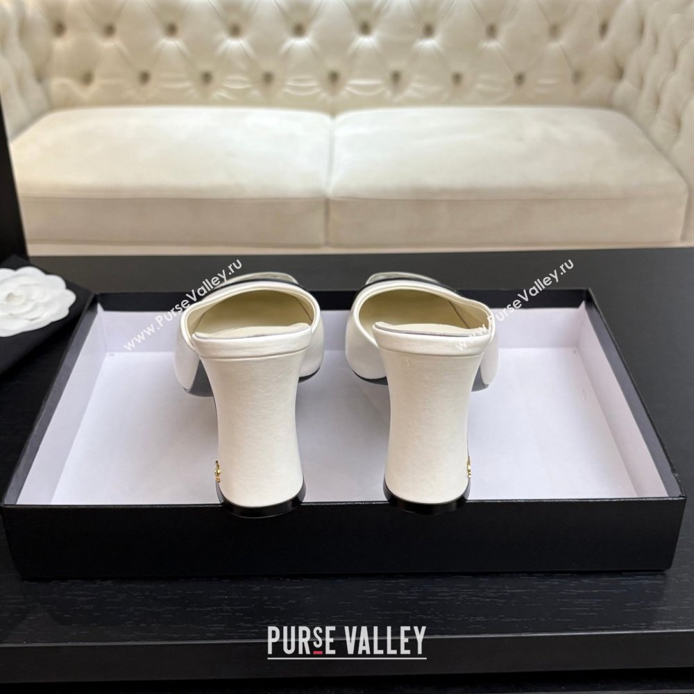 Chanel Lambskin Patent Calfskin Mules G47176 White Spring Summer 2026 (MD-26032611)