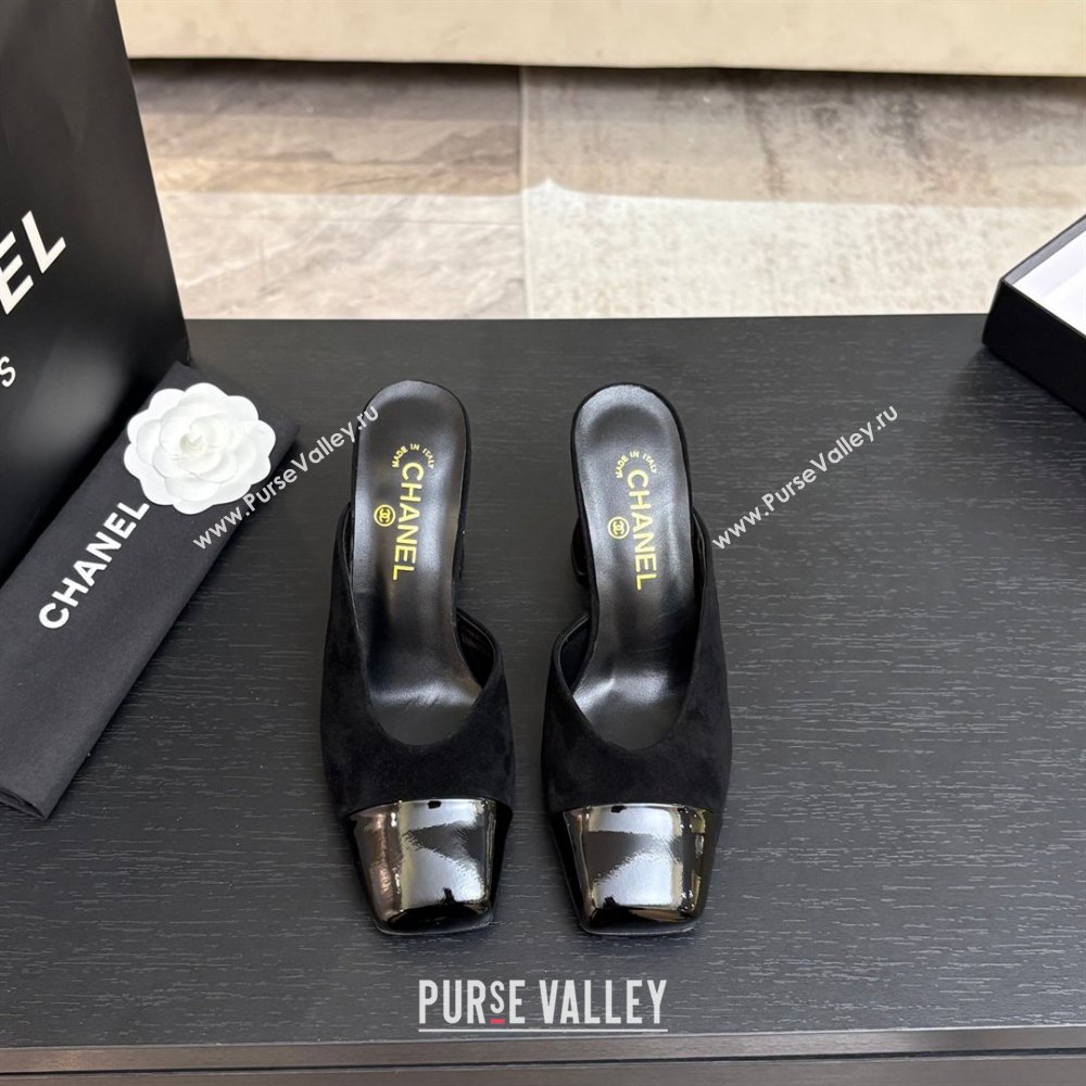 Chanel Suede Patent Calfskin Mules G47176 Black Spring Summer 2026 (MD-26032612)