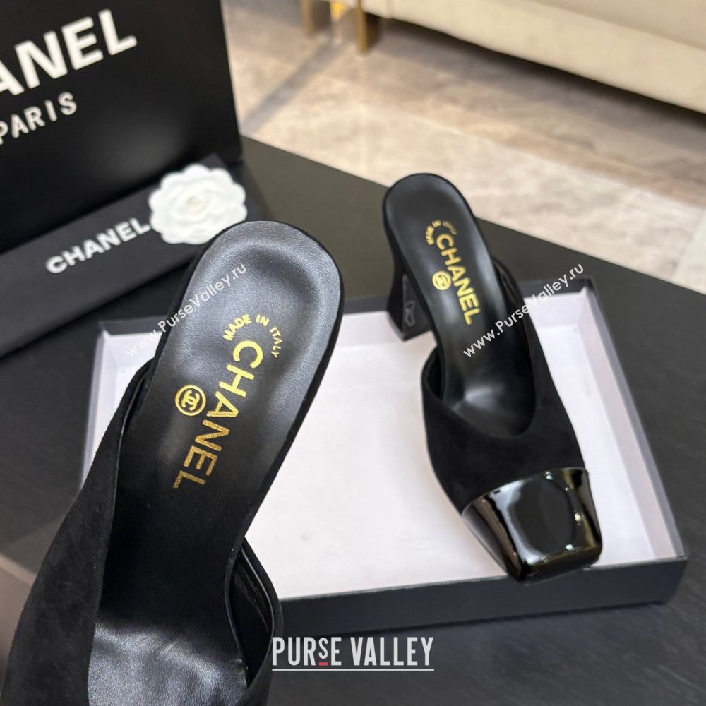 Chanel Suede Patent Calfskin Mules G47176 Black Spring Summer 2026 (MD-26032612)
