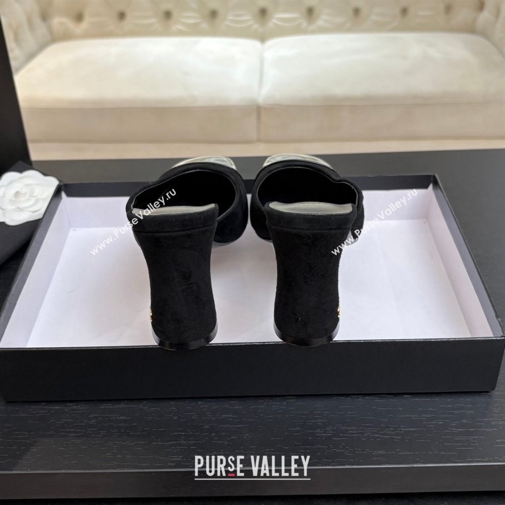 Chanel Suede Patent Calfskin Mules G47176 Black Spring Summer 2026 (MD-26032612)