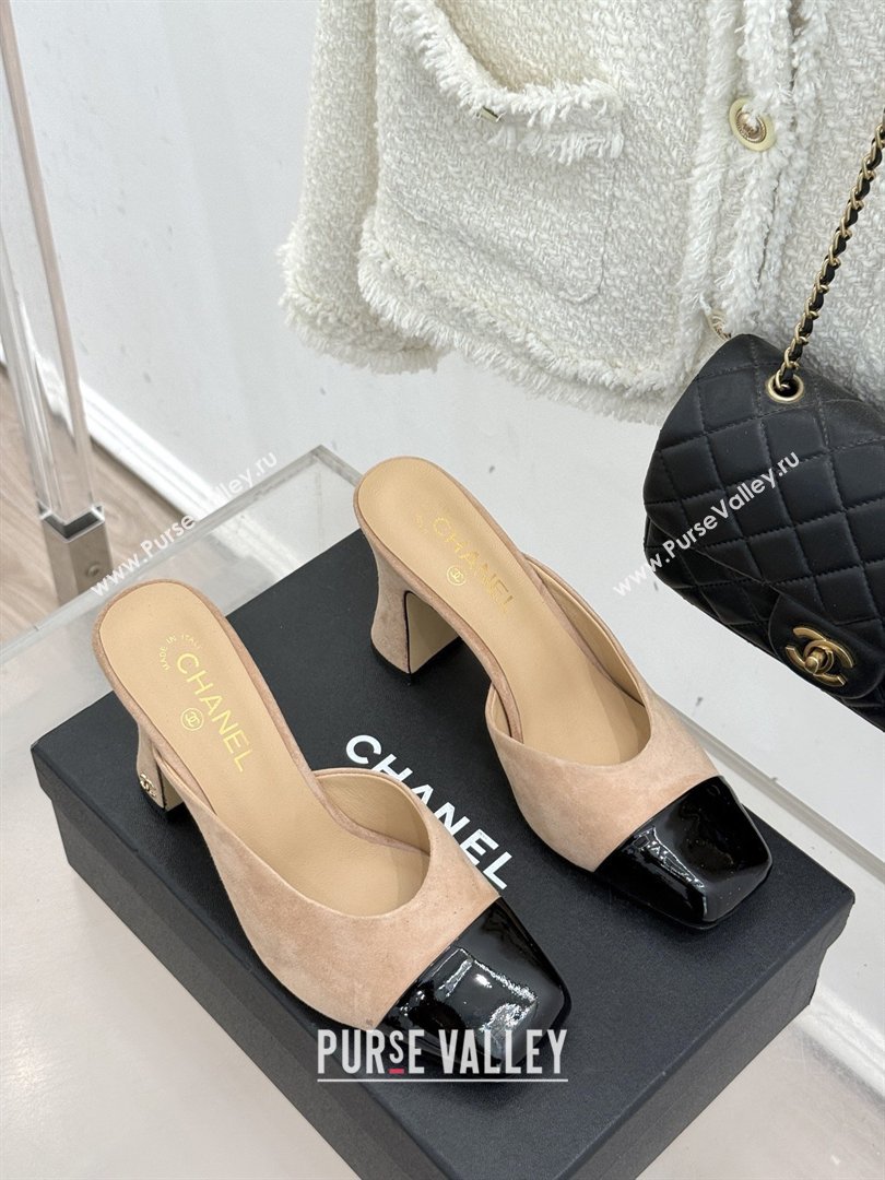 Chanel Suede Patent Calfskin Mules G47176 Beige Spring Summer 2026 (MD-26032613)