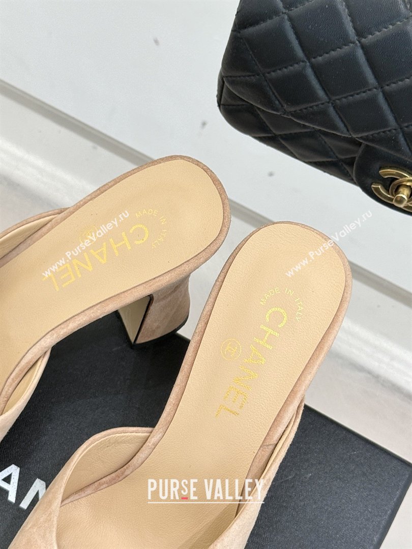 Chanel Suede Patent Calfskin Mules G47176 Beige Spring Summer 2026 (MD-26032613)