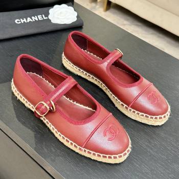 Chanel Calfskin Mary Janes in Burgundy Lambskin G47256 Spring Summer 2026 (MD-26040211)