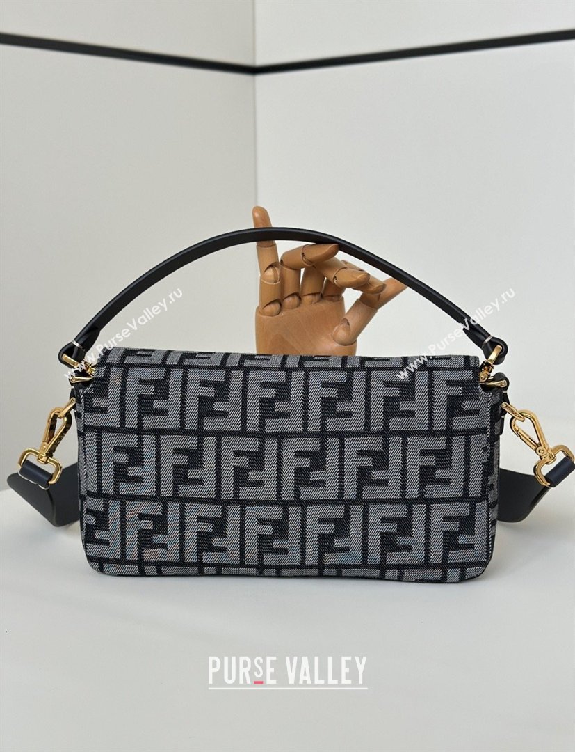 Fendi Baguette Bag in Dark Blue Denim-effect FF Jacquard 8679 2026 Top (CL-26032601)