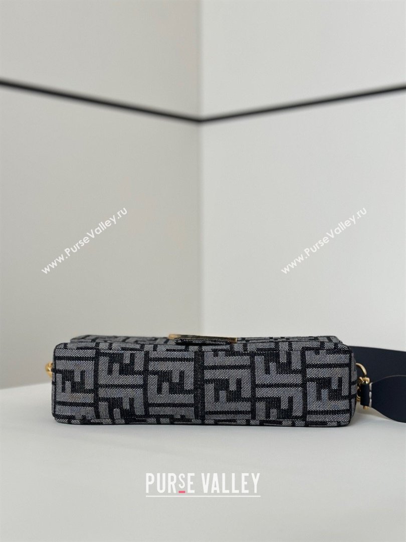Fendi Baguette Bag in Dark Blue Denim-effect FF Jacquard 8679 2026 Top (CL-26032601)