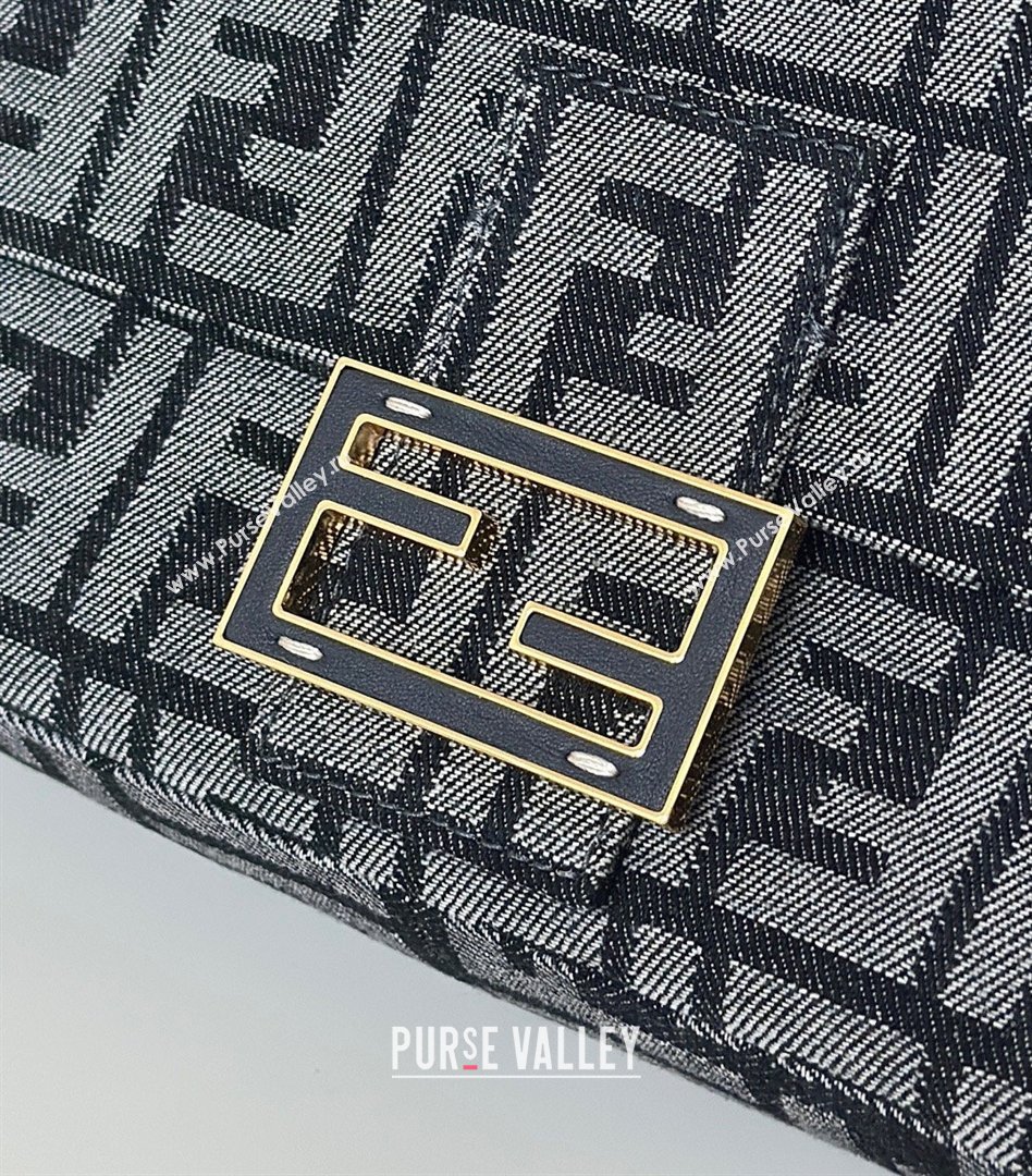 Fendi Baguette Bag in Dark Blue Denim-effect FF Jacquard 8679 2026 Top (CL-26032601)