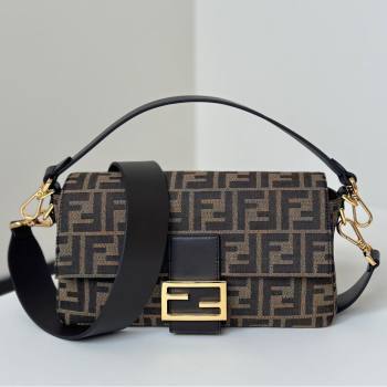 Fendi Baguette Bag in Tobacco Brown FF Jacquard Fabric 8679 Brown/Gold 2026 Top (CL-26032602)