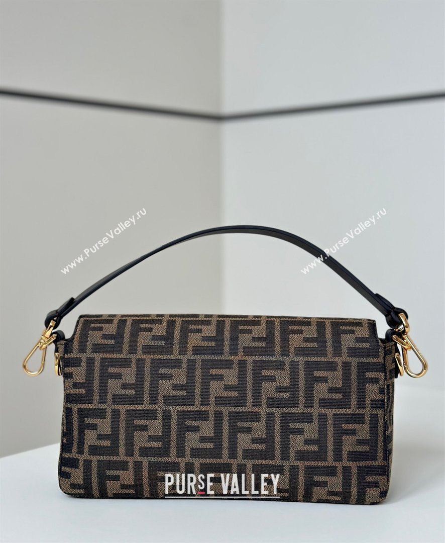 Fendi Baguette Bag in Tobacco Brown FF Jacquard Fabric 8679 Brown/Gold 2026 Top (CL-26032602)