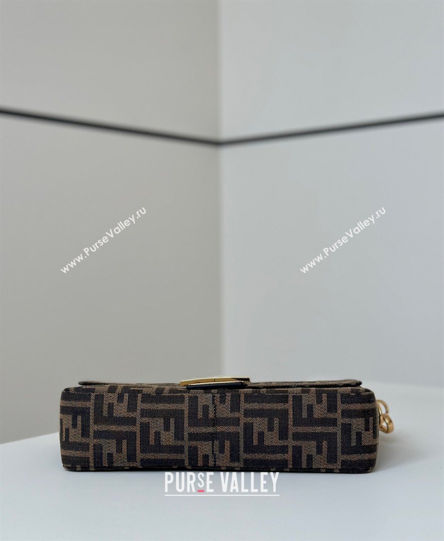 Fendi Baguette Bag in Tobacco Brown FF Jacquard Fabric 8679 Brown/Gold 2026 Top (CL-26032602)