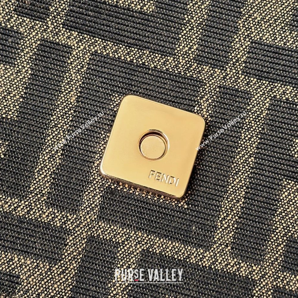 Fendi Baguette Bag in Tobacco Brown FF Jacquard Fabric 8679 Brown/Gold 2026 Top (CL-26032602)