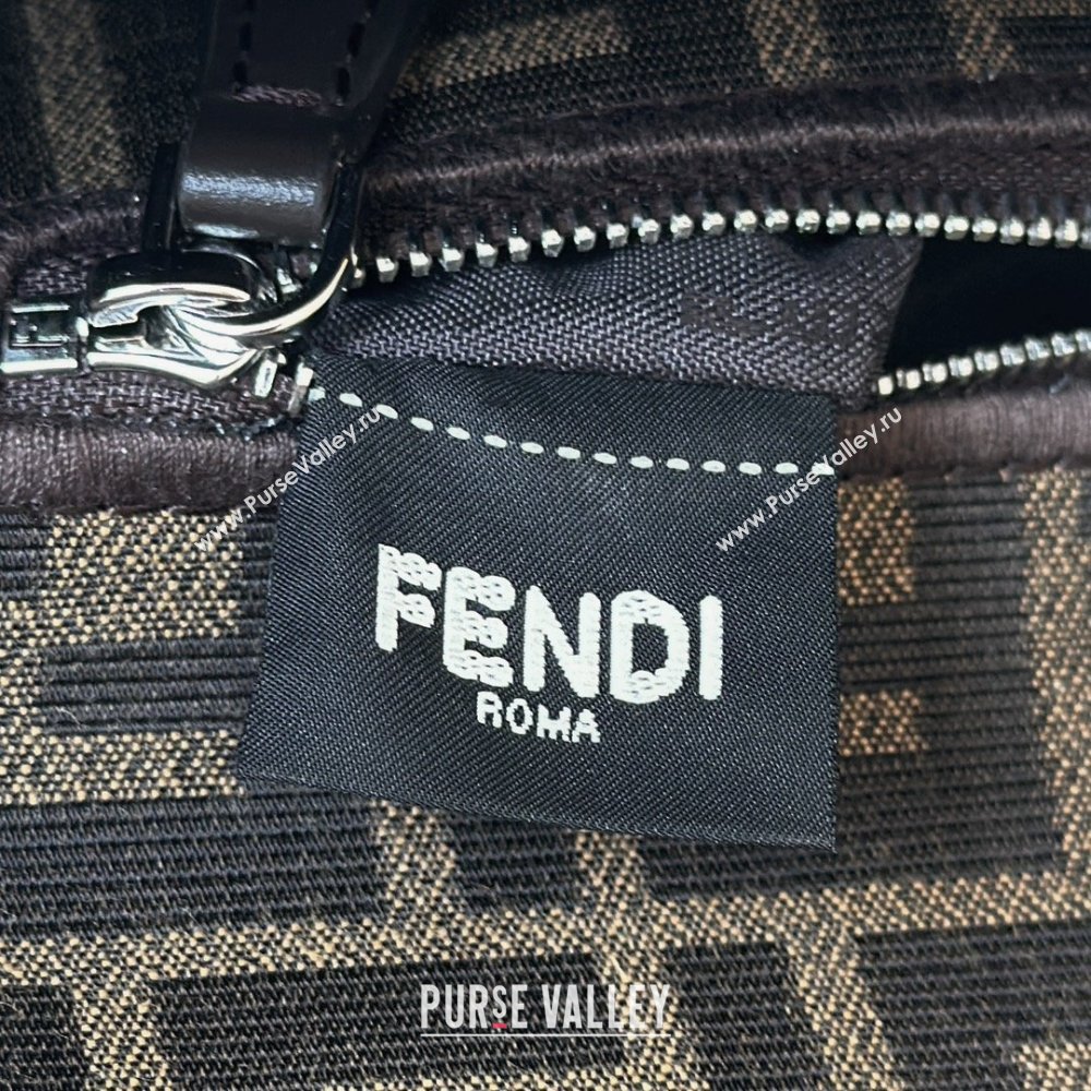 Fendi Baguette Bag in Tobacco Brown FF Jacquard Fabric 8679 Brown/Silver 2026 Top (CL-26032603)