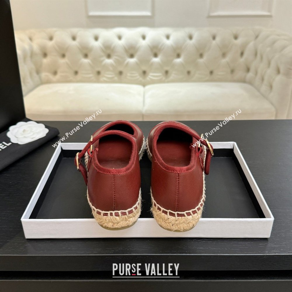 Chanel Calfskin Mary Janes in Burgundy Lambskin G47256 Spring Summer 2026 (MD-26040211)