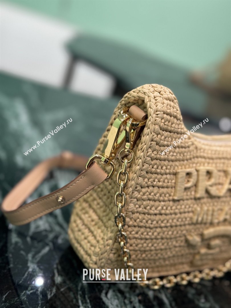 Prada Re-edition Crochet Raffia-effect Mini Bag with Gold Chain 1BC204 2026 (YZ-26032701)